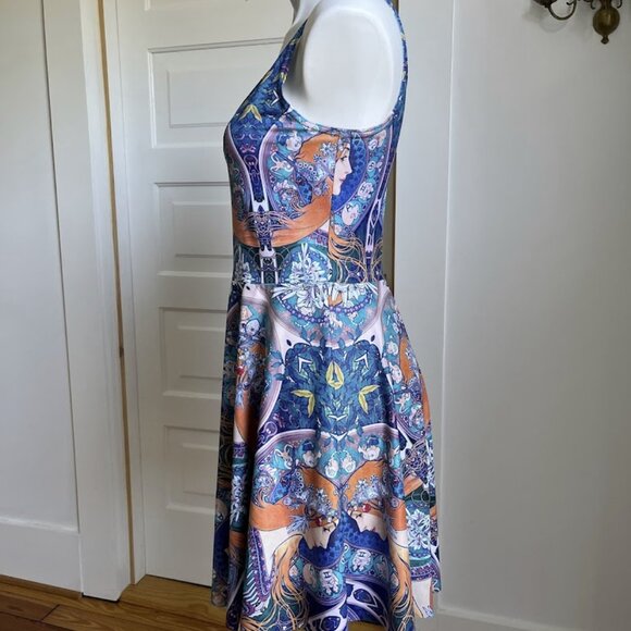 Zodiac BlackMilk scoop skater dress L - Picture 2 of 8